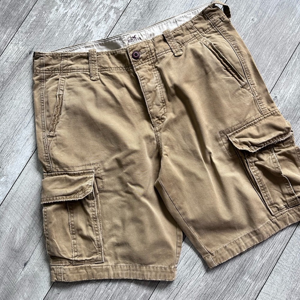 Hollister cargo distressed shorts